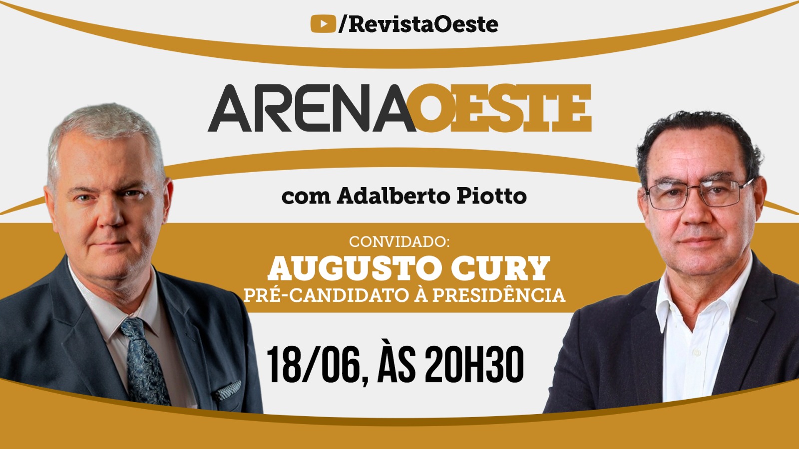 Arena Oeste com Adalberto Piotto de 18/6/2026: entrevista com Augusto Cury