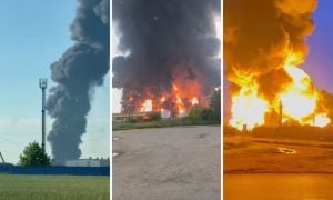 Vídeo divulgado por Zelenskyy nas redes sociais mostram as explosões causadas por drones ucranianos / Foto: Reprodução/X