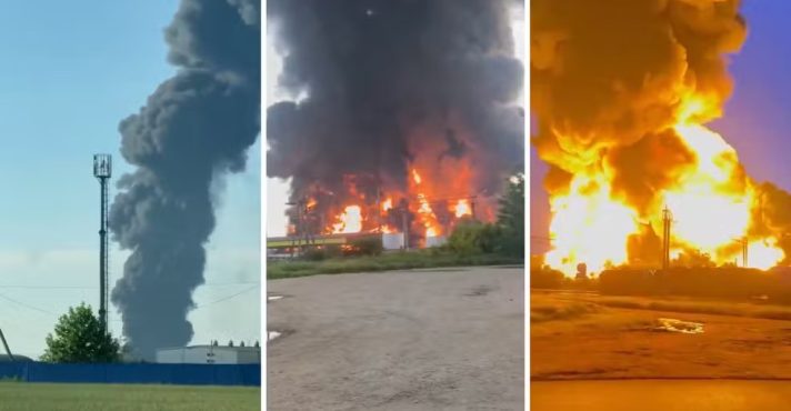 Vídeo divulgado por Zelenskyy nas redes sociais mostram as explosões causadas por drones ucranianos / Foto: Reprodução/X