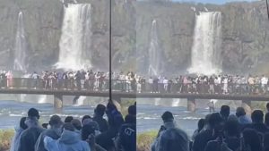 Cataratas do Iguaçu, em Foz do Iguaçu (PR); turista ultrapassou área de segurança para recuperar celular / Foto: Reprodução/Redes sociais