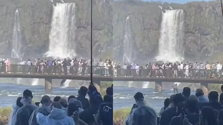 Turista pula nas Cataratas do Iguaçu para recuperar celular