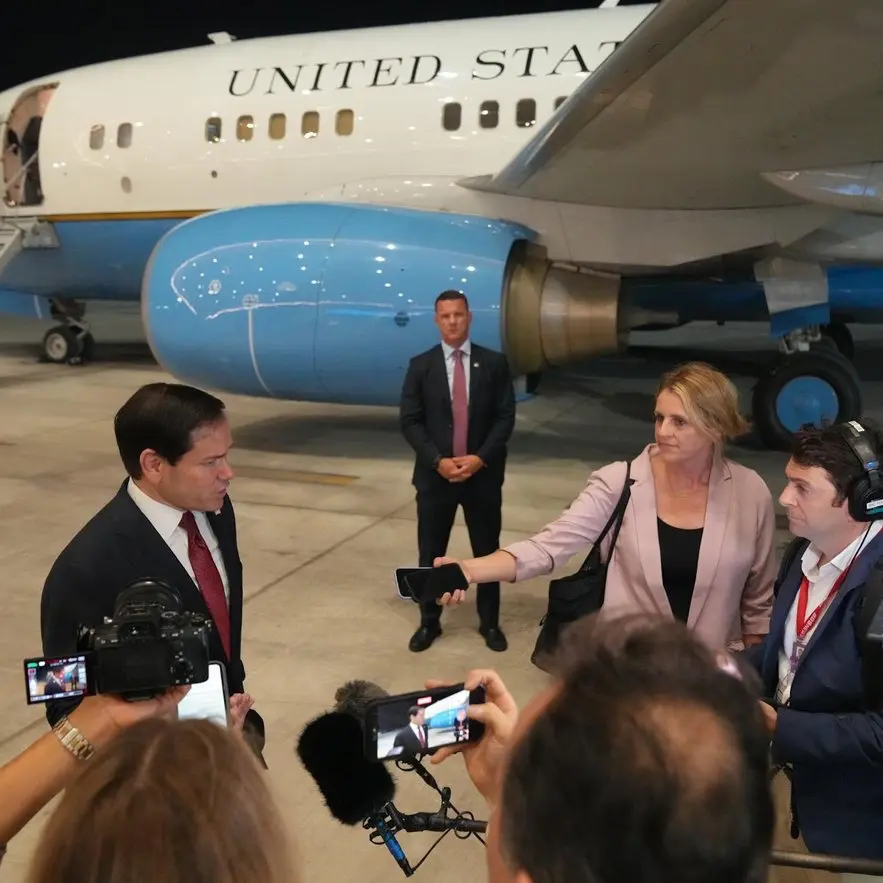 O secretário de Estado dos EUA, Marco Rubio, durante atendimento à imprensa | Foto: Reprodução/X