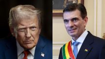 À esquerda, o presidente dos EUA, Donald Trump; à direita, o presidente da Bolívia, Rodrigo Paz | Fotos: Reprodução/Wikimedia Commons