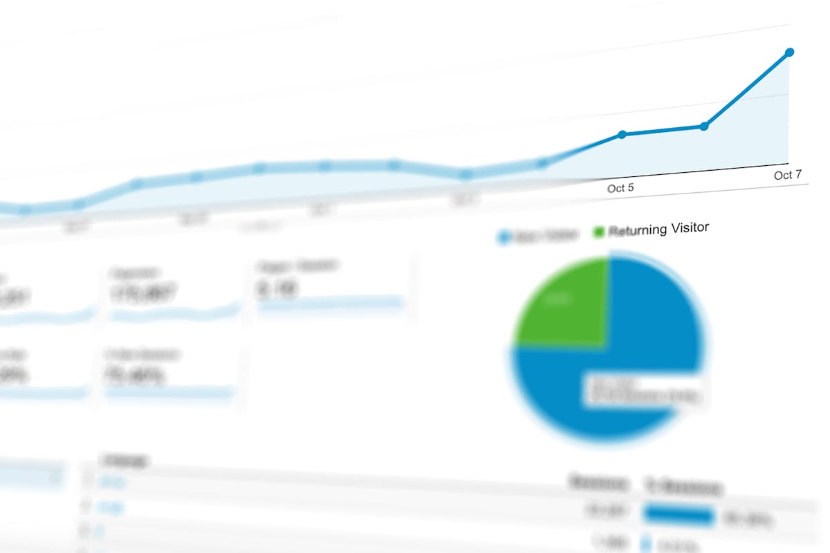 Lupa sobre relatório financeiro com gráficos ao lado de notebook corporativo.