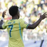 Vinicius Jr., em partida da Copa do Mundo de 2026 | Foto: Rafael Ribeiro/CBF