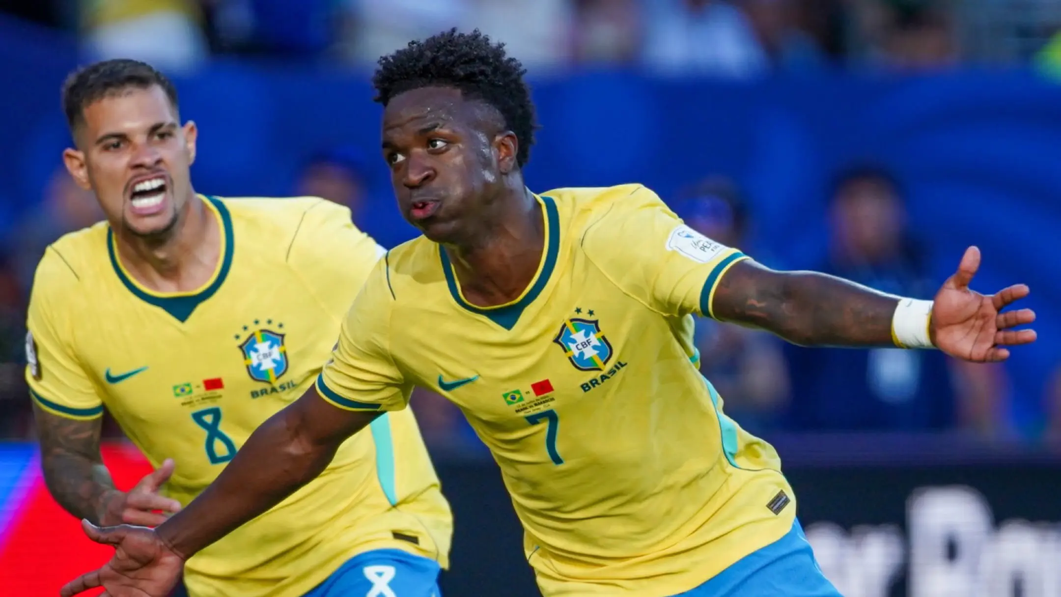 Vinicius Jr. comemora gol na Copa do Mundo de 2026 | Foto: CBF/Divulgação