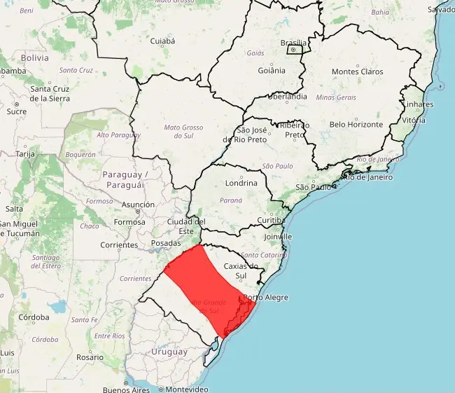 No mapa, a região com alerta vermelho | Foto: Ilustração/Inmet