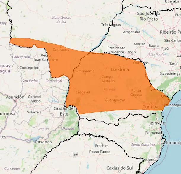 Paraná tem alerta de tempestade para esta quarta-feira, 22