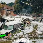 Imagem dos destroços da aeronave da Voepass que fazia o trecho entre Cascavel e Guarulhos, em agosto de 2024 | Foto: Divulgação/SSP-SP
