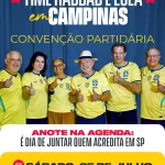 Da esquerda para a direita do leitor: Márcio França, Simone Tebet, Marina Silva, Luiz Inácio Lula da Silva, Fernando Haddad e Geraldo Alckmin | Foto: Divulgação/PT