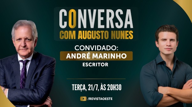 Conversa com Augusto Nunes recebe escritor André Marinho nesta terça-feira