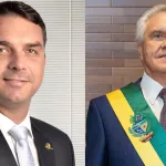 À esquerda, o senador Flávio Bolsonaro (PL-RJ); à direita, o ex-governador de Goiás Ronaldo Caiado (PSD) | Foto: Reprodução/Wikimedia Commons