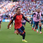 ferran torres comemora o gol na final da copa do mundo contra a argentina - espanha x seleção brasileira