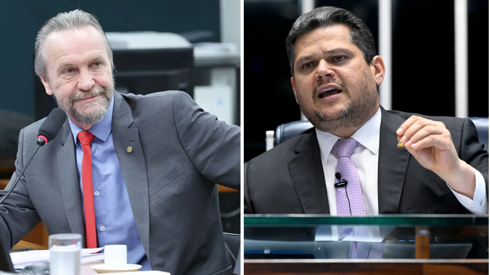 Pedro Uczai e Davi Alcolumbre