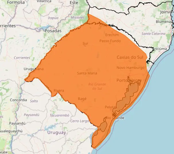 Inmet alerta para tempestades na Região Sul