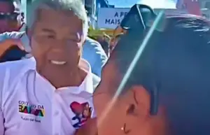 Manifestante confronta governador da Bahia | Foto: Reprodução/X
