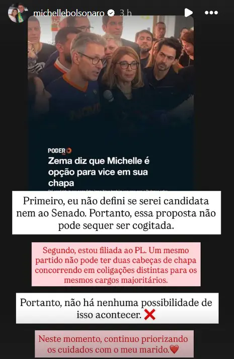 michelle bolsonaro x zema
