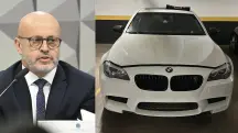 “Careca do INSS” e um dos veículos apreendidos pela Polícia Federal nesta terça-feira, 21, no Distrito Federal | Foto: Montagem sobre reprodução/Redes sociais