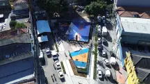 Vista aérea da Praça do Triunfo, espaço antes ocupado pela chamada cracolândia | Foto: Paulo Guereta/Governo do Estado SP