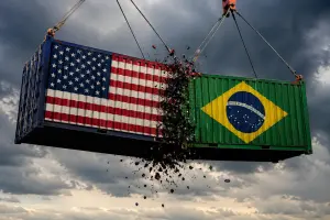 O comércio entre os dois países caiu quase 13% no primeiro semestre, na maior retração bilateral em 30 anos | Foto: Divulgação/Oeste | Imagem criada com o auxílio de inteligência artificial